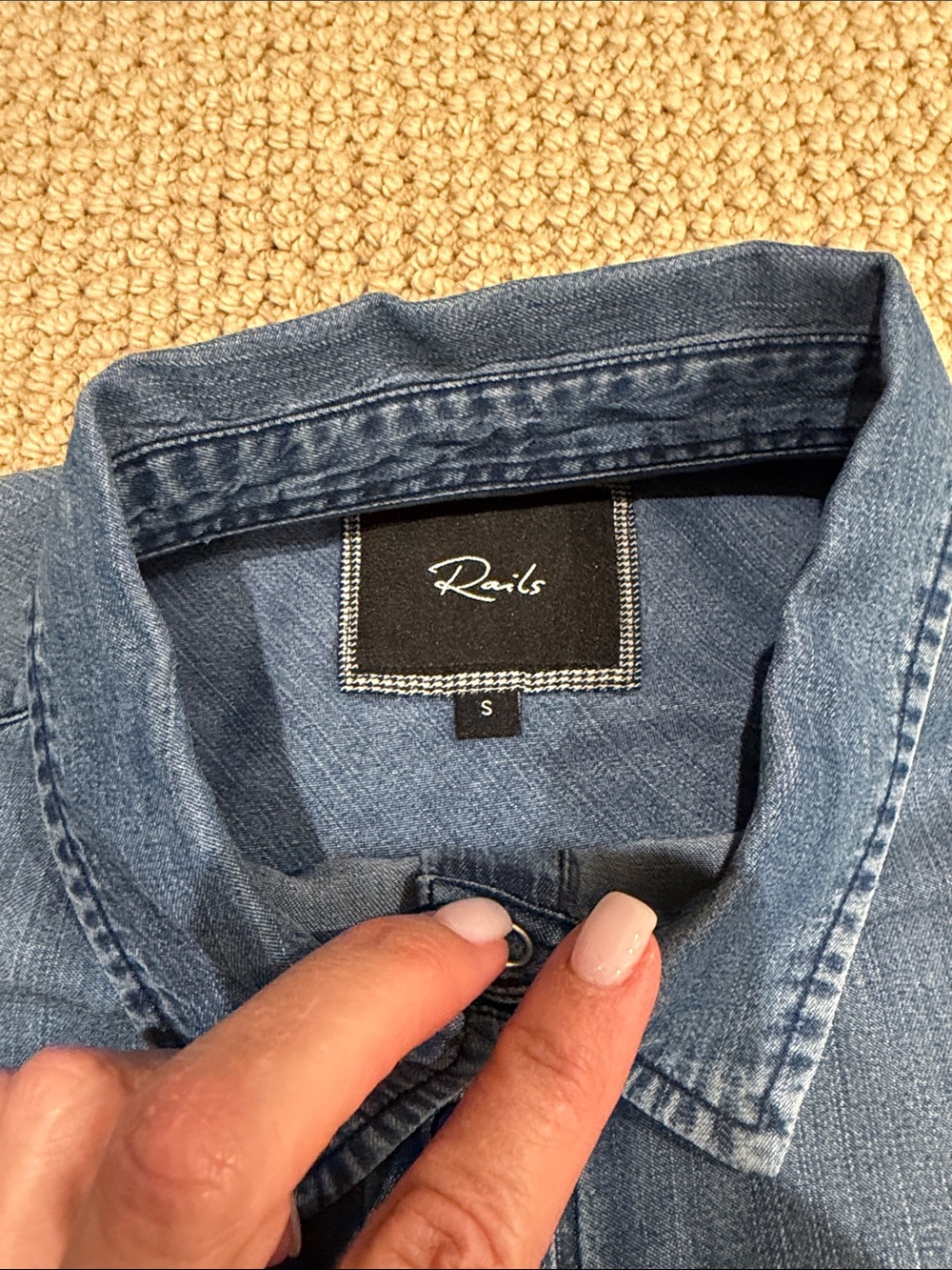 Rails Denim Button-Up Shirt in Blue - Picture 3 of 4